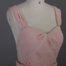 2015 Prom Season Blush, light pink Sexy Chiffon Long Prom Dress with Open V back Dual Straps