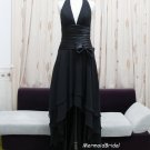 Halter Top High-Low Sashes Layered Chiffon prom dress/party dress/homecoming dress with V neckline