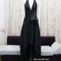 Halter Top High-Low Sashes Layered Chiffon prom dress/party dress/homecoming dress with V neckline