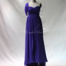 Purple one shoulder strap fairy long chiffon prom dress,  formal evening dress with elegant pleats