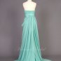 Mint a line Prom Dress/ Evening Gown/ Full-length party dress with elegant pleated sweetheart
