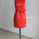 Red sheath Bridesmaid dresses, Bridesmaid Gowns, Prom dresses, Homecoming dresses with Bow