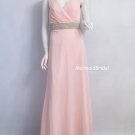Beading waist V neck Light pink Long Prom dresses, Evening dresses,  Bridesmaid gowns