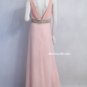 Beading waist V neck Light pink Long Prom dresses, Evening dresses,  Bridesmaid gowns