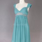 Sexy High Low Prom Gown with Crystal Beaded Waistband Dual Straps Open Back