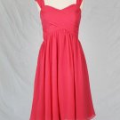 Short Watermelon Prom dress,  party dresses with dual straps and Sweetheart neckline