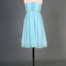 Sweetheart Knee Length Bridesmaid Dress, party dress, short wedding party gown with Handmade flower