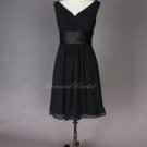 Short bridesmaid dresses ,Chiffon Knee Length Bridesmaid Gown V neckline