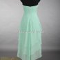 High low Mint V-neck Short Chiffon Bridesmaid Dress, Chiffon Prom Dress,evening dress,cocktail dress