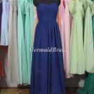 Column Strapless Long Bridesmaid Dress, Long Cheap Prom Dress