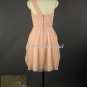 A-line One Shoulder Pearl Pink Bridesmaid Dress, Short Chiffon Bridesmaid Dress,cheap prom dress