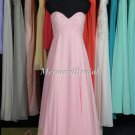 Sweetheart Pink Bridesmaid Dress, Long Chiffon Bridesmaid Dress, Prom Dress, Party Dress