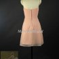 Coral Strapless Bridesmaid Dress, Custom Made Chiffon Knee Length Bridesmaid Dress