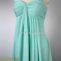 Mint Halter Bridesmaid Dress, Column Halter Floor-length Chiffon Prom Dress 2014