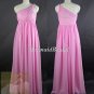 Peach Bridesmaid Dress, Sheath One Shoulder Floor-length Chiffon Bridesmaid Dress