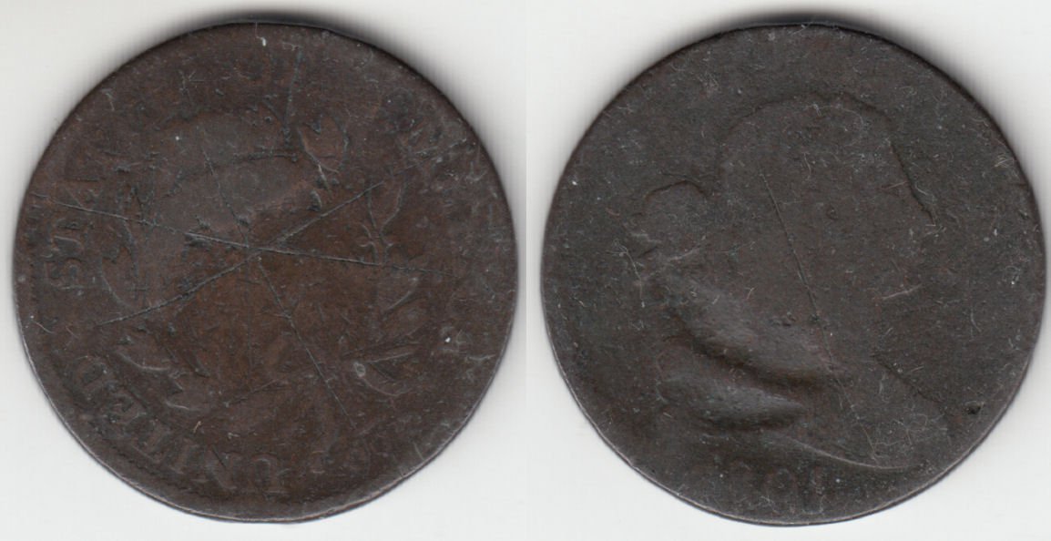 1801 LARGE CENT  1/000 FRACTION     NEAT