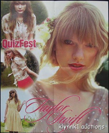 Taylor Swift - 2 POSTERS Centerfolds Lot 3019A Justin Bieber on the back