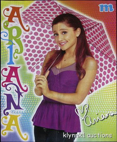 Ariana Grande 3 POSTERS Centerfolds Lot 2569A Justin Bieber on the back