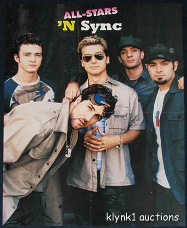 NSync Joey Lance Justin 3 POSTERS Centerfold Lot 1170A  BBMak on back