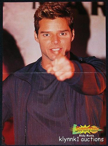 Ricky Martin - 2 POSTERS Magazine Centerfolds Lot 1614A Take 5 on back