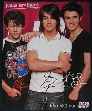 Jonas Brothers Joe Nick 3 POSTERS Centerfolds Lot 1511A Kevin Jonas on the back