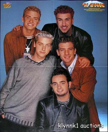 NSync Justin Timberlake 2 Posters Centerfold Lot 2631A Brian Littrell on back