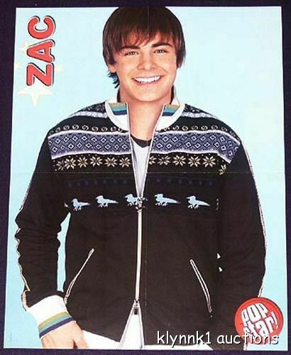 Details about   Zac Efron 2 POSTERS Centerfolds Lot 470A Aly & AJ and Hilary on the back 
