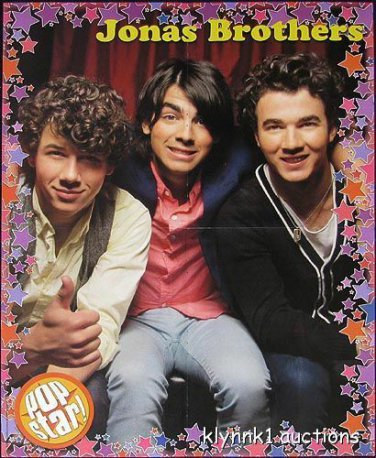 Joe Nick Jonas Brothers Poster Centerfold 2998A Spectacular on back