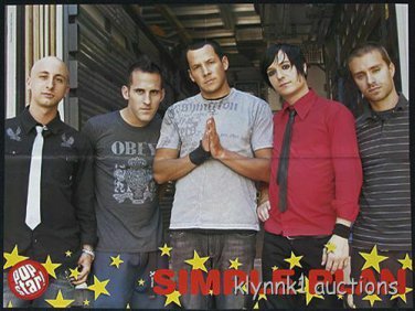 Simple Plan POSTER Centerfold 2225A Ashlee Simpson on back
