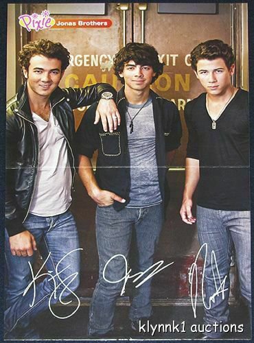 Nick Joe Jonas Brothers Kevin - 2 POSTERS Centerfolds 1710A Miley on back