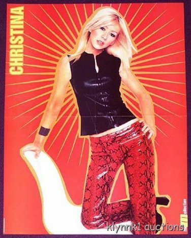 Christina Aguilera 2 Posters Centerfold Lot 565A Nick Carter on back