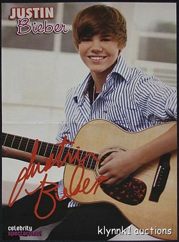 Justin Bieber - 2 POSTERS Magazine Centerfolds Collectibles Lot 1855A