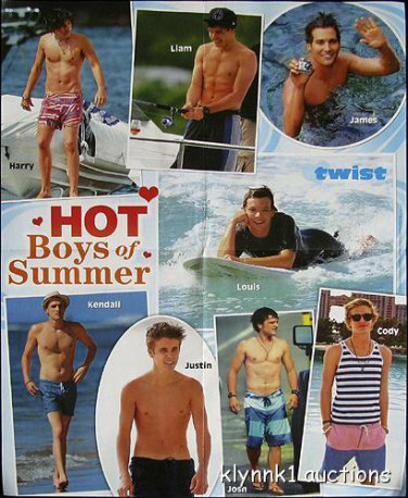 BTR 1D Justin Boo Boo shirtless 2 POSTERS Centerfold Lot 2579A Taylor Swift on back