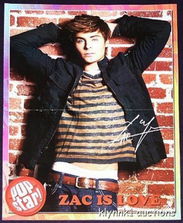 Zac Efron 3 POSTERS Centerfold Lot 677A  Miley Hannah Montana on back
