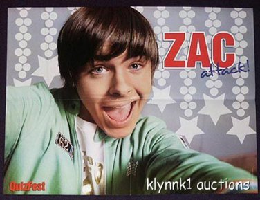Zac Efron 2 POSTERS Magazine Centerfolds Lot 301A Mitchel Musso on the back