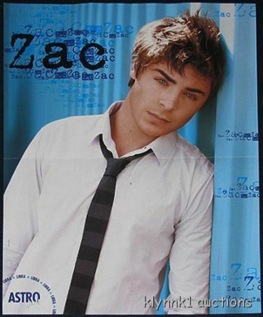 Zac Efron 3 Posters Centerfold Lot 1514A Demi Lovato and Selena on back