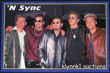 NSync - 2 POSTERS Centerfolds Lot 1330A AJ McLean Brian Littrell Nick C on back