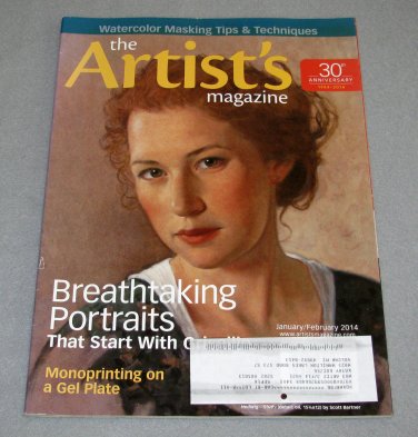 The Artist's Magazine Jan Feb 2014 Watercolor masking tip techniques portraits