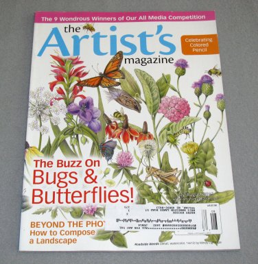 The Artist's Magazine July August 2015 Bugs and Butterflies compose a landscape