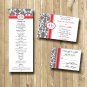 Damask Wedding Invitations w PROGRAM RSVP Any color Personalized Digital Invitation