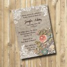 Rustic Lace Bridal Shower Invitation Wedding Shower Personalized Digital Invitation