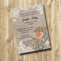 Rustic Lace Bridal Shower Invitation Wedding Shower Personalized Digital Invitation