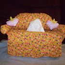 Handmade Orange flowered Couch Tissue Box Cover