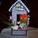 Handmade Dark Blue Birdhouse Tissue Box Cover