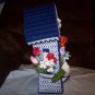Handmade Dark Blue Birdhouse Tissue Box Cover
