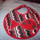 Handmade Chevron Baby Bib With Polka Dot Fish