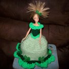 Barbie Toilet Tissue Cover Doll In Light Green & Clovers