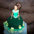 Barbie Toilet Tissue Cover Doll In Dark Green