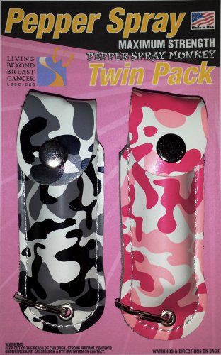 Twin Pack Pepper Spray - Black & Pink Camo HOLSTER