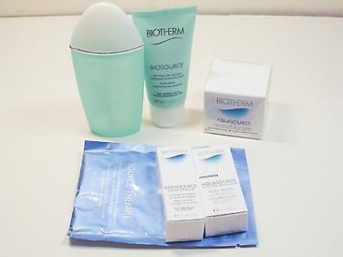 Biotherm set Aquasource cleansing gel lotion deep serum eye revitalizer mask